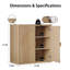Buffet 31,5 "cannelé avec rangement, ensemble de 3, armoire en bois avec 2 portes tampons et 3 tablettes réglables, convenant à la salle à manger, à la cuisine et au salon-105043290-105183997