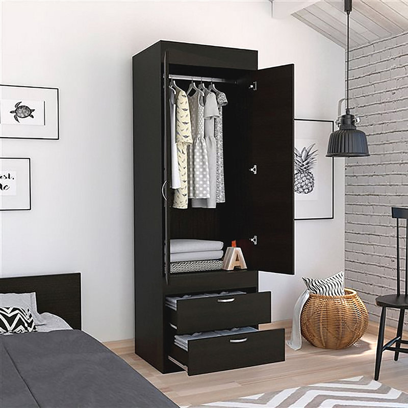 Armoire 2 tiroirs, Noir