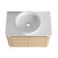 Meuble-lavabo mural 30 po avec lavabo d'art en céramique et 2 portes à fermeture en douceur, emballage KD, contreplaqué-801745965