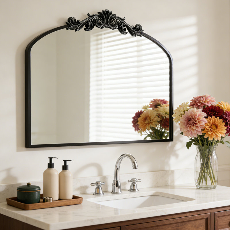 Miroir Arche, 30×36, Noir antique