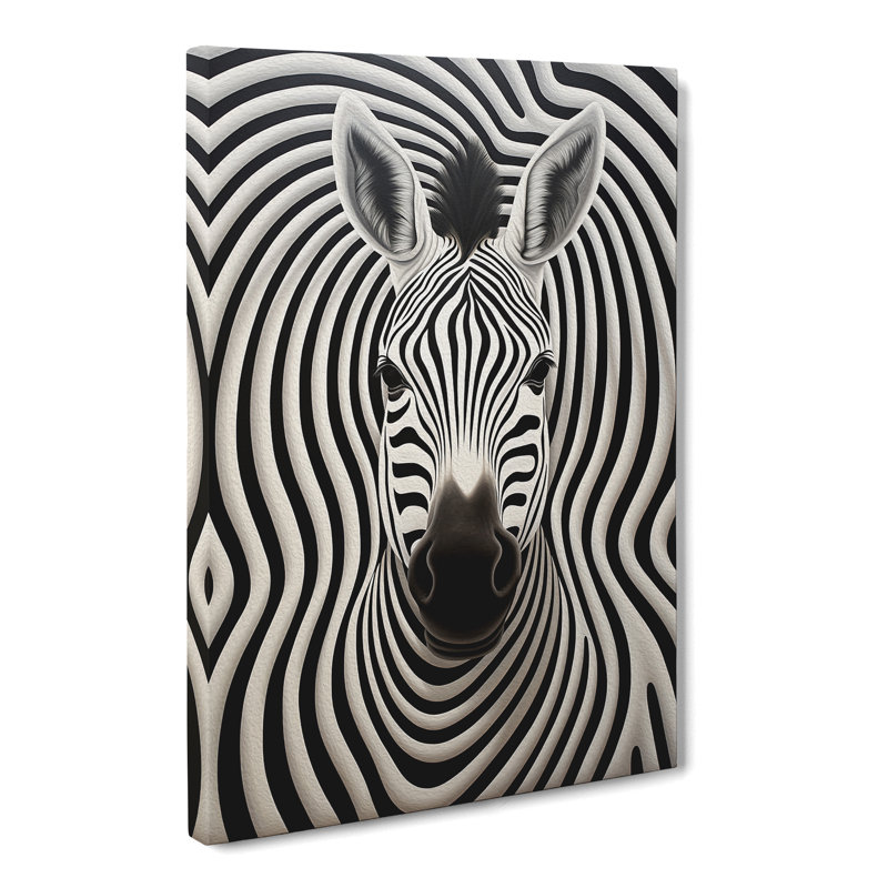 Zebra Op No.6 - Wrapped Canvas, 76cm H x 50cm W x 3cm D