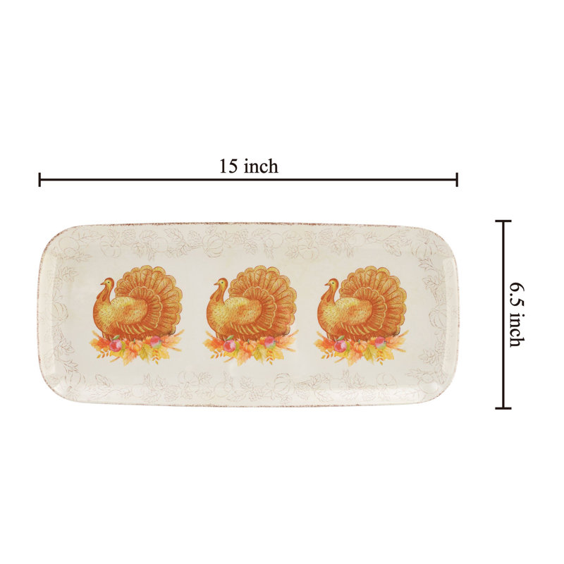 2-Piece Glitter Turkey 15" Tray