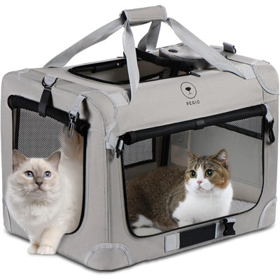 Cat Carrier For 2 Cats, Portable Soft Sided  Pet Carrier For Traveling, Indoor And Outdoor Uses