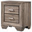 Table de chevet rectangulaire à 2 tiroirs de couleur taupe délavée, grande surface pour la chambre à coucher, table de chevet de 23,5 po de largeur et 16,5 po de profondeur, conception classique, structure, chambre à deux tiroirs