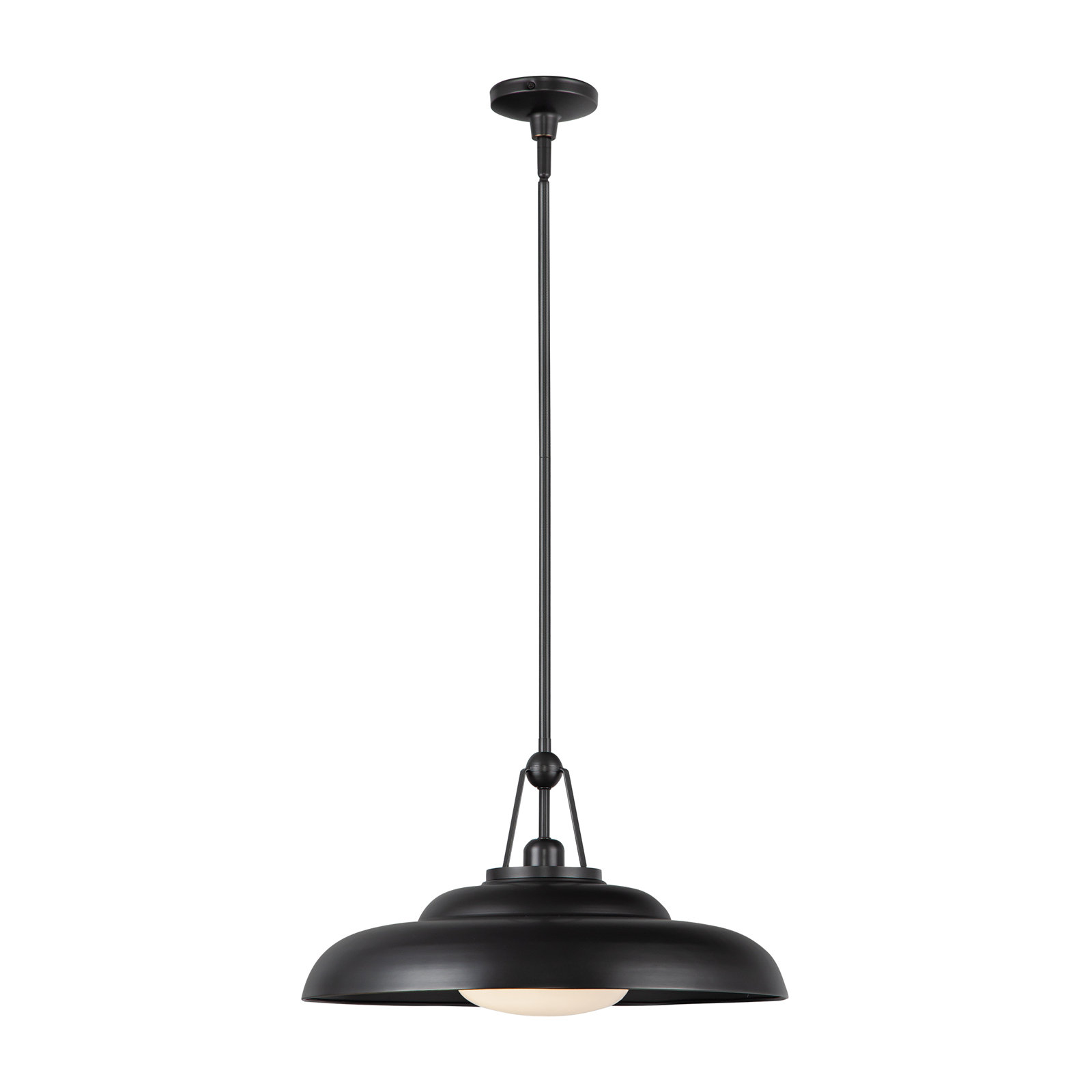 Palmetto Single Light Steel Pendant, Urban Bronze, 11.75" H x 20" W x 20" D