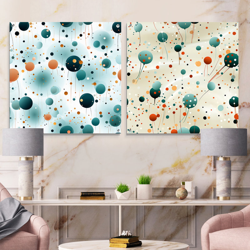 Luke - Ensemble de 2 reproductions d'art abstrait en acrylique sur verre, H 16 po x l 33 po