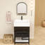 Finition du meuble-lavabo sur pied simple de base 24 po Jessica: Noir lustré-72495688
