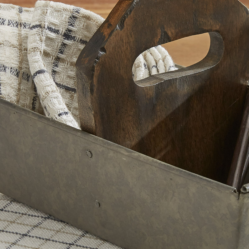 Metal Rectangle Flatware Caddy