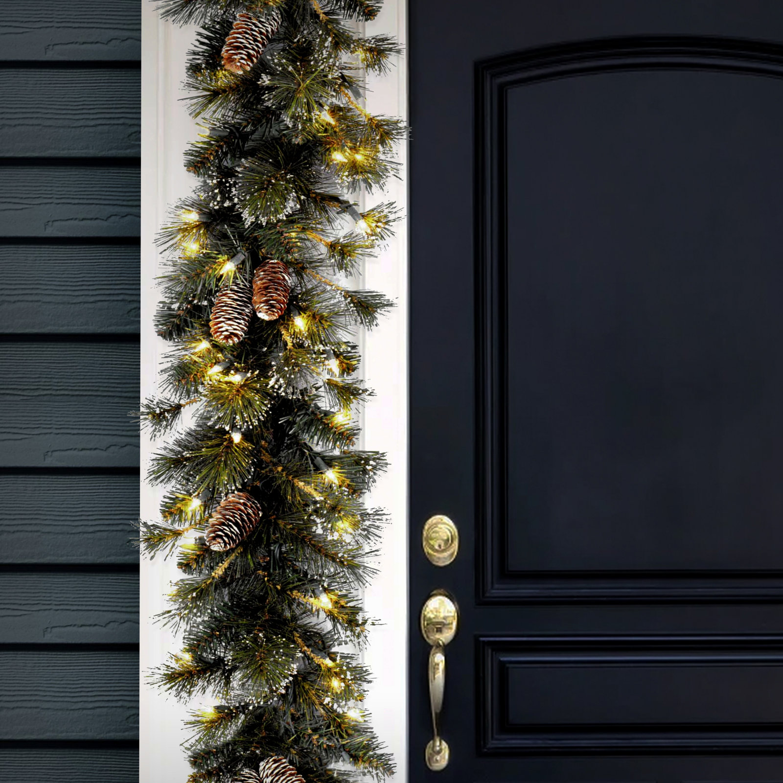 24" Glittery Pine Garland with Clear Lights