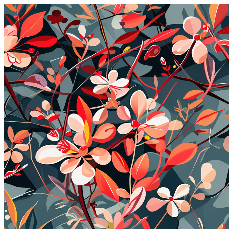 Coussin Floral, 14 X 14 pouces