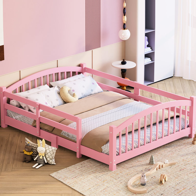 Bed, Floor Full Solid Wood Bed