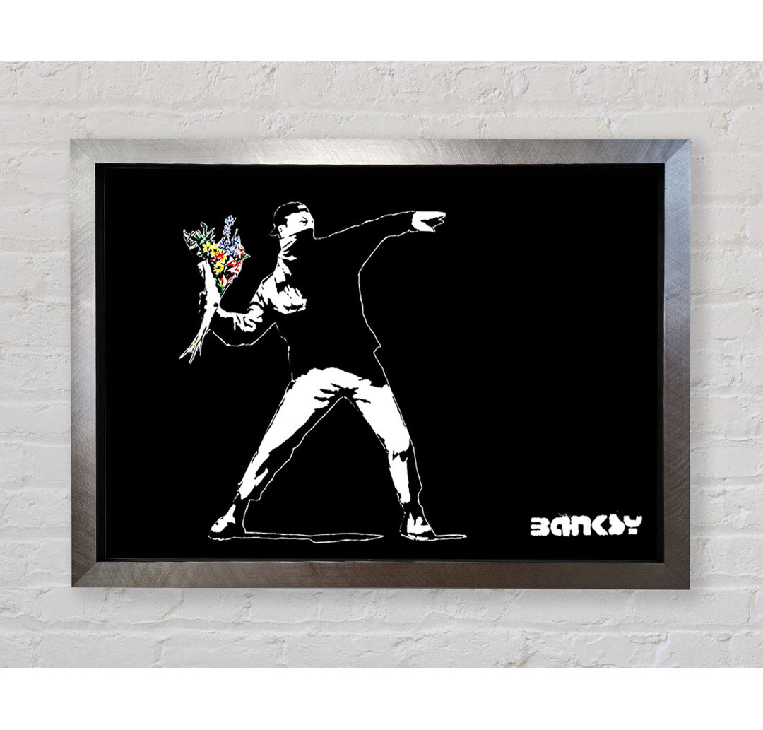 Flower Thrower Black - Einzelner Bilderrahmen Kunstdrucke