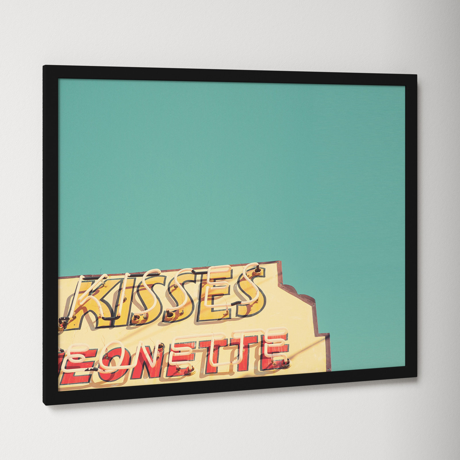 Kisses by Robert Cadloff, Black, 20.25" H x 25.25" W x 0.88" D
