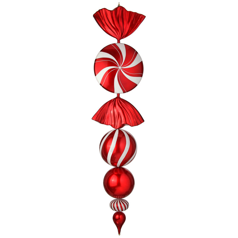 Ornement en forme de bonbon 72 po incassable à la menthe poivrée