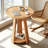 Solid Wood Round End Table with Triangular Support – 2-Tier Small Side Table