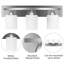 Luminaires de salle de bain sur miroir - Luminaires de meuble-lavabo - Luminaires d'intérieur de salle de bain avec abat-jour en verre moderne - Nickel brossé, base E26, 3 lumières