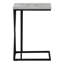 Table d'appoint, en forme de C, bout, côté, collation, salon, chambre à coucher, stratifié gris, métal noir, contemporain, moderne-2077828067