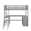 Lit mezzanine simple avec tablettes et bureau-850705730