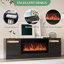 70" TV Stand with Storage Cabinets, Modern Wooden Entertainment Centre-1080907812