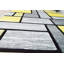 Tapis gris et jaune clair à motif abstrait 3D Mccampbell-40067183