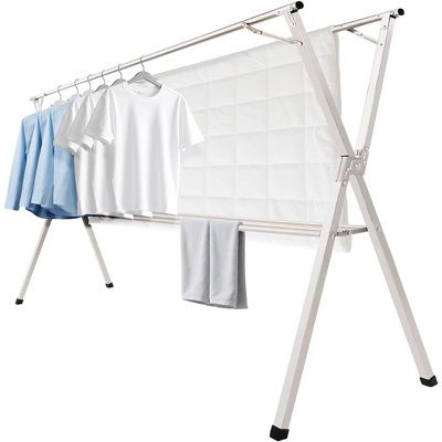 Séchoir à linge pliable de 95 pouces, séchoir à linge en acier inoxydable robuste