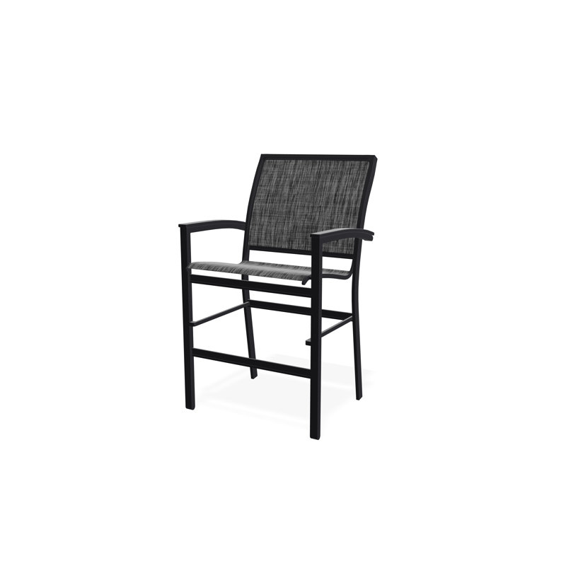 Chaise de café empilable en aluminium Bazza, Noir, Ombre Augustine