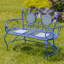 Banc en mosaïque Naples bleu sarcelle et doré avec cadre en fer