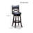 30" Bar Height X-Back Swivel Stool, Fabric Seat-157774750