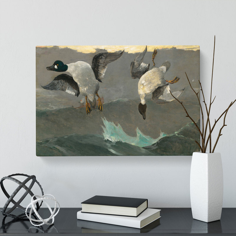 Ducks Right And Left by Winslow Homer - Wrapped Canvas Painting, 50cm H x 76cm W x 3cm D