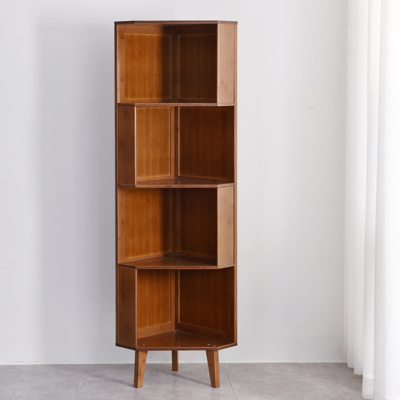 Industrial Cube Shelf Corner Bookshelf Display Storage Tall Multifunctional Stand, (4 Shelves) 58.5"H x 13.8"W x 13.8"D