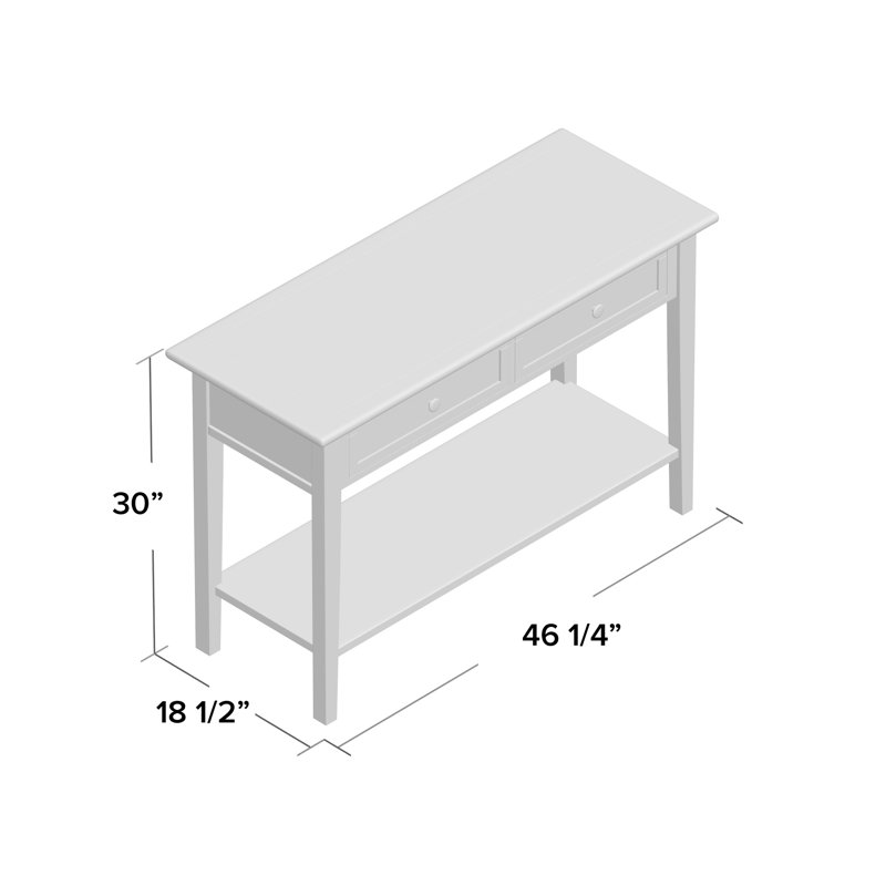 Mercado 2-drawer Solid Wood Sofa Console Table with Shelf