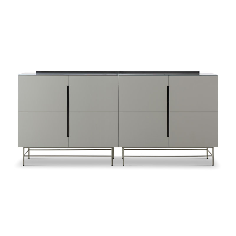 Nicholls 220cm Sideboard, Grey/Dark Chrome