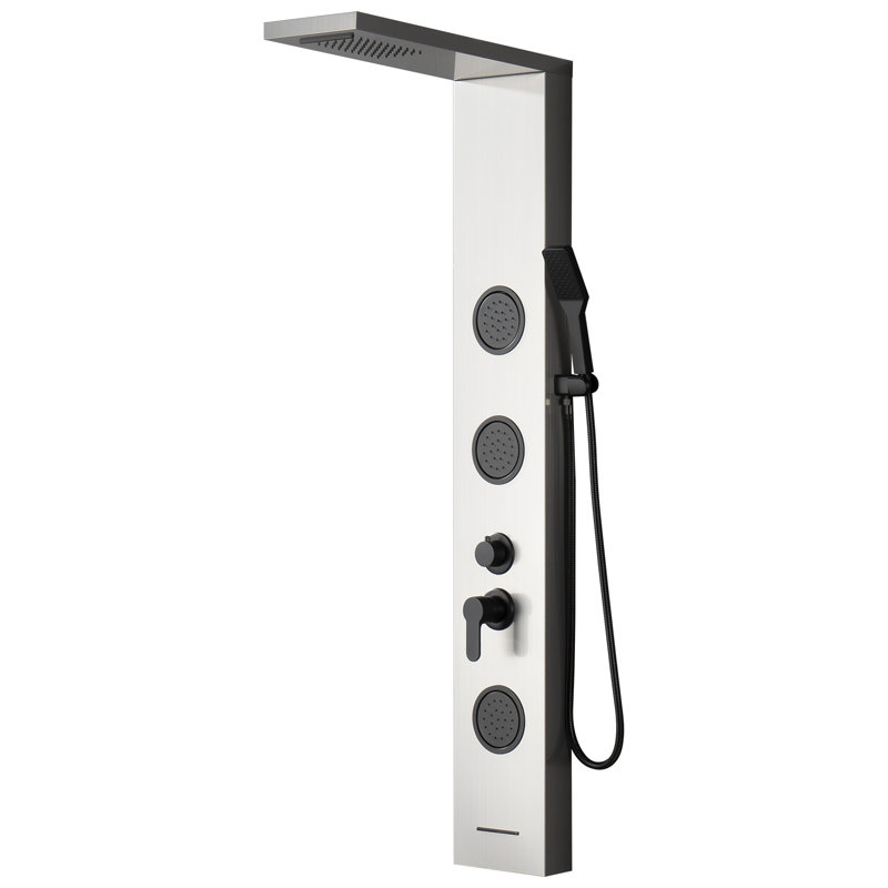 Black Nickel 57.99'' Shower Panel with Rainfall and Body Jets