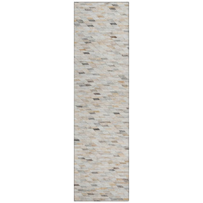 Ruzenth Ivory Washable Indoor-Outdoor Rug - LOOMLAN