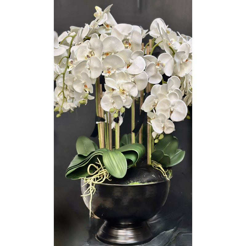Silk Orchid Arrangement in Planter