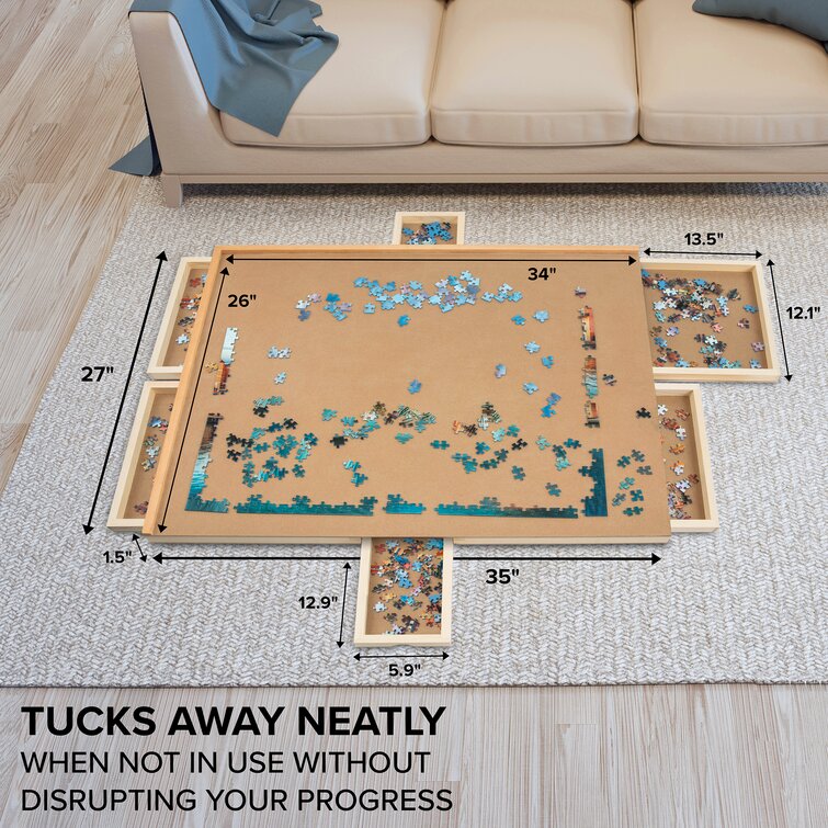 Luxe Puzzle Table - 100 à 1500 Pièces + 3 Plateaux de Tri