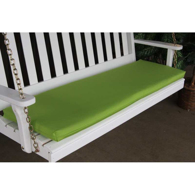 Outdoor Bench Cushion, Lime Green, 2" H x 68" W x 17" D
