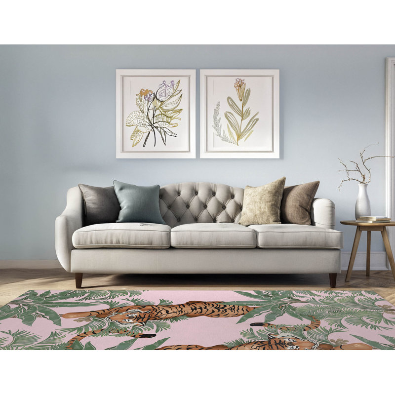 Rumble In the Jungle Indoor Non-Slip Area Rug, Rectangle 3' x 5'