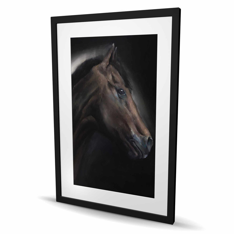 Loneliness Horse - Farmhouse Animals, reproduction d'art encadrée