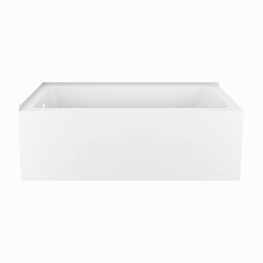 Kingston Brass Aqua Eden 60-Inch Acrylic Rectangular 2-Wall Corner Alcove Tub, Hand Drain Kingston Brass Drain 