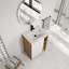 Ensemble de meuble-lavabo autoportant 24 po avec contreplaqué - Contreplaqué - 1 pièce - Chêne clair - Porte à fermeture en douceur et tablettes ouvertes