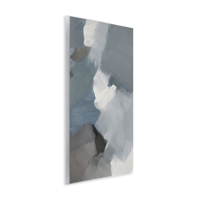 Plaque murale abstraite gris orageux, design par Lanie Loreth, H 15 po x l 10 po
