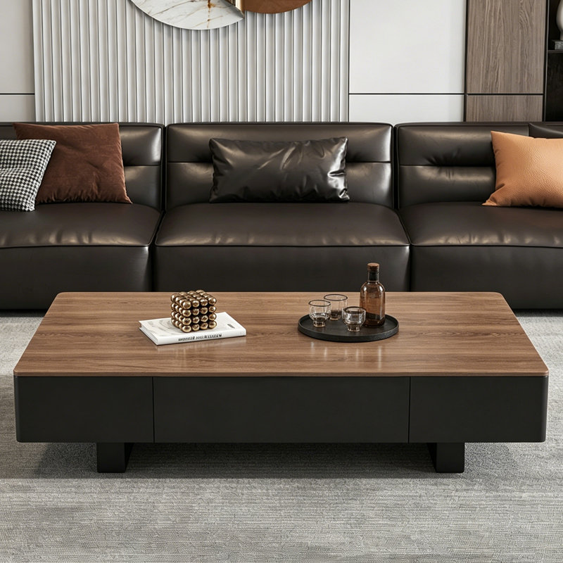 Table basse Modern, H 16,5 po x L 63 po x l 31,5 po, Noir