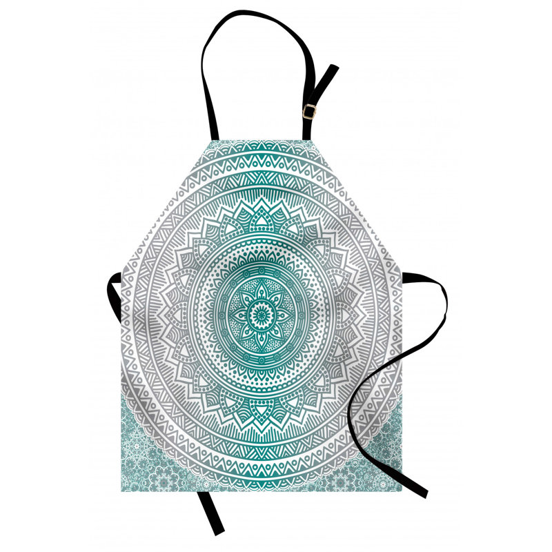 Tablier mandala, Gris / sarcelle