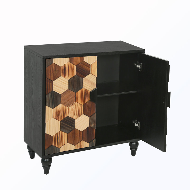 Buffet avec motif en nid d'abeille, Antique Black