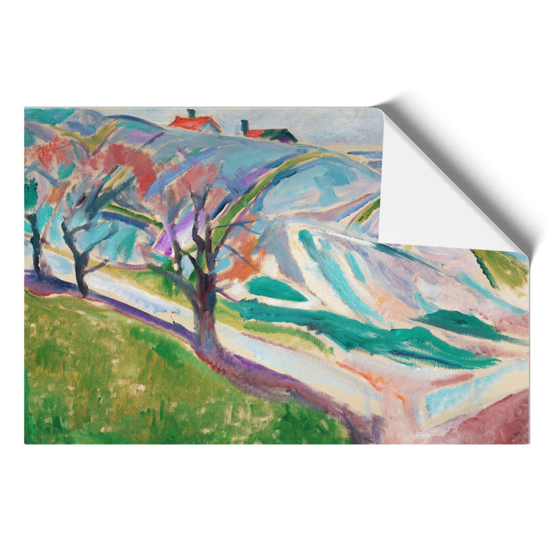 Landscape of Kragero by Edvard Munch - Unframed Painting, 59cm H x 84cm W x 0.1cm D