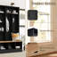 Large banc de rangement pour arbre d'entrée, armoire à chaussures minimaliste à cubes et porte-manteau fonctionnel Mul-123028156