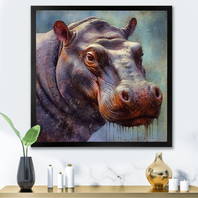 Hippopotame - animaux, art mural sur toile