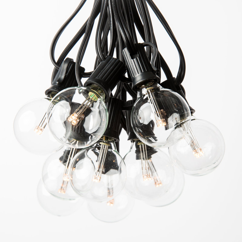 Outdoor Plug-in Globe String Light, Green, 100 ft.