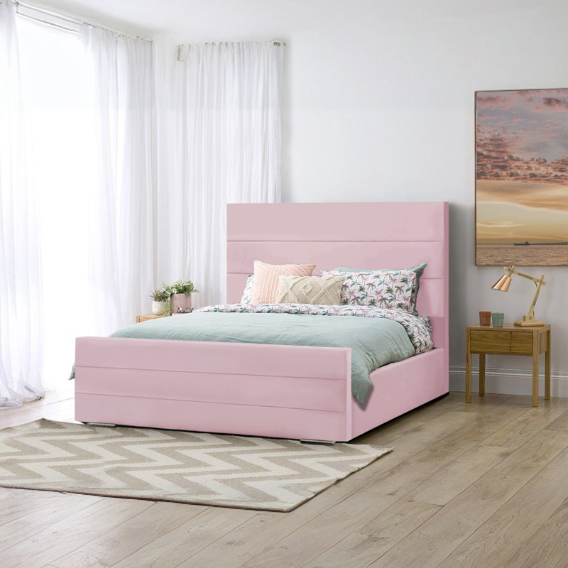 Aceyn Upholstered Bed, Single (3'), Pink